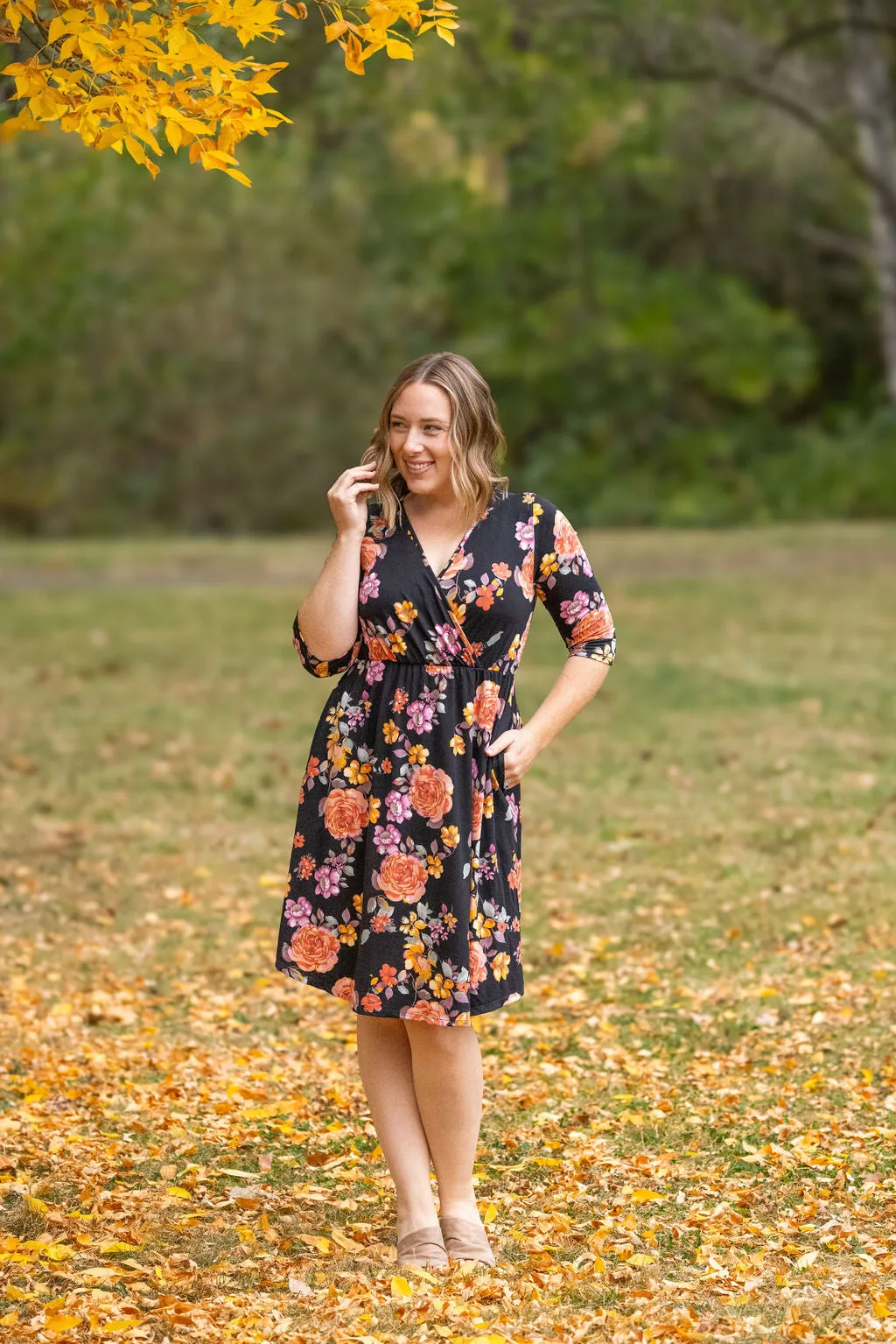 IN STOCK Taylor Dress - Black Floral Mix FINAL SALE