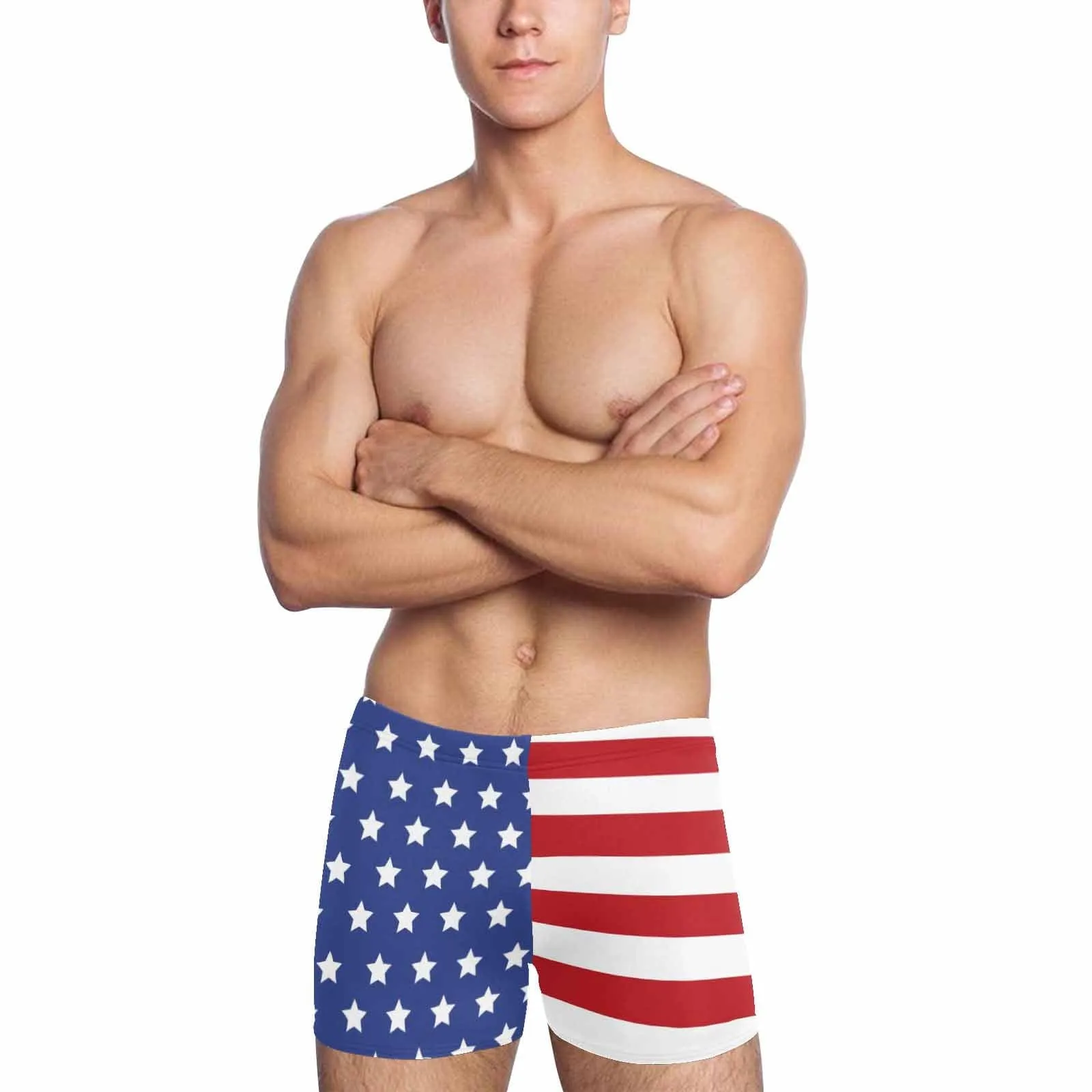 #Independence Day#American Flag Men's Athletic Swim Jammers Quick Dry Waterproof Compression Square Leg Swim Briefs Swimsuit