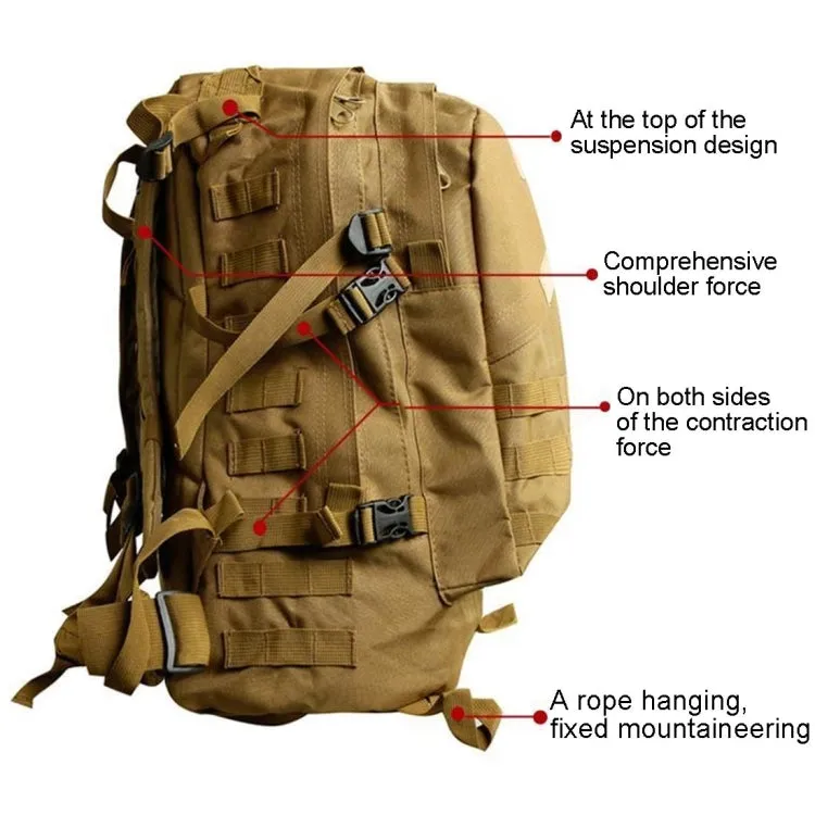 INDEPMAN DL-B001 Fashion Camouflage Style Men Oxford Cloth Backpack Shoulders Bag 40L Outdoors Hiking Camping Travelling Bag 3D  Package with Expanded MOLLE & Magic Sticker & Adjustable Shoulder Strap, Size: 51 x 42 x 22 cm(Black)