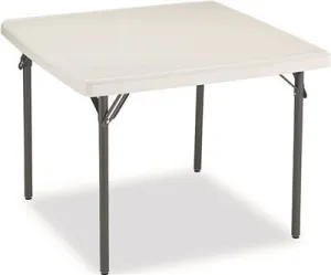 Indestructable Too 1200 Series Resin Folding Table 37W X 37D X 29H Platinum