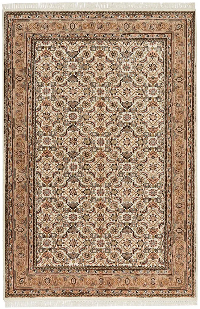 INDIAN HAND KNOTTED WOOL RUG 184X123CM