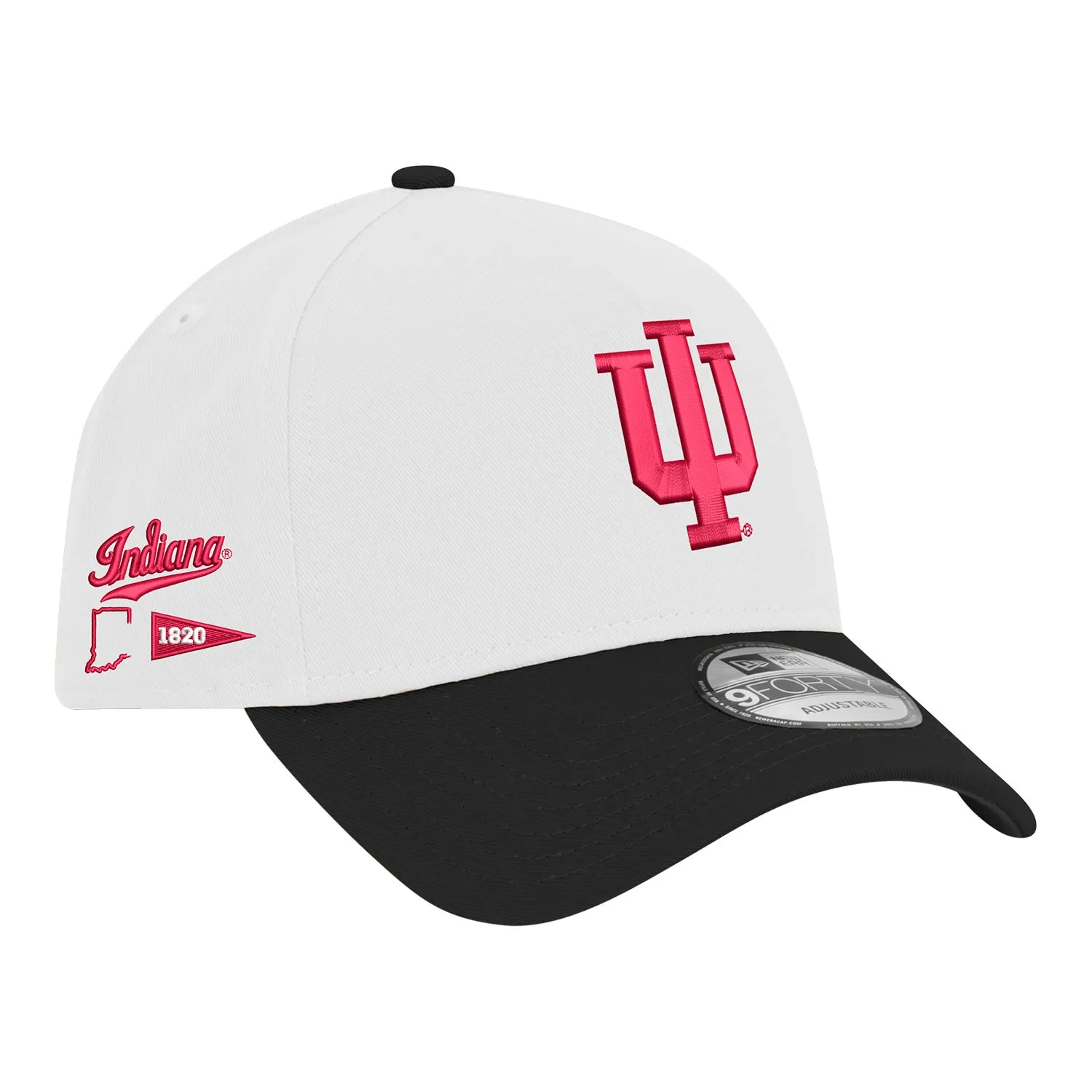 Indiana Hoosiers Primary Logo A-Frame Chrome White Adjustable Hat