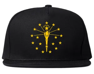 Indiana State Flag Outline Mens Snapback Hat