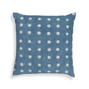 Indigo Dots Cotton 20" Square Accent Pillow