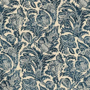 Indigo Floral Printed Fabric