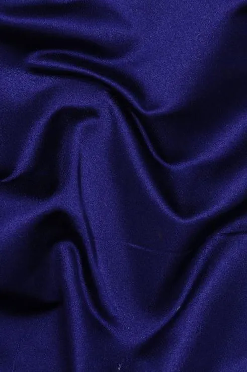 Indigo Silk Duchess Satin Fabric