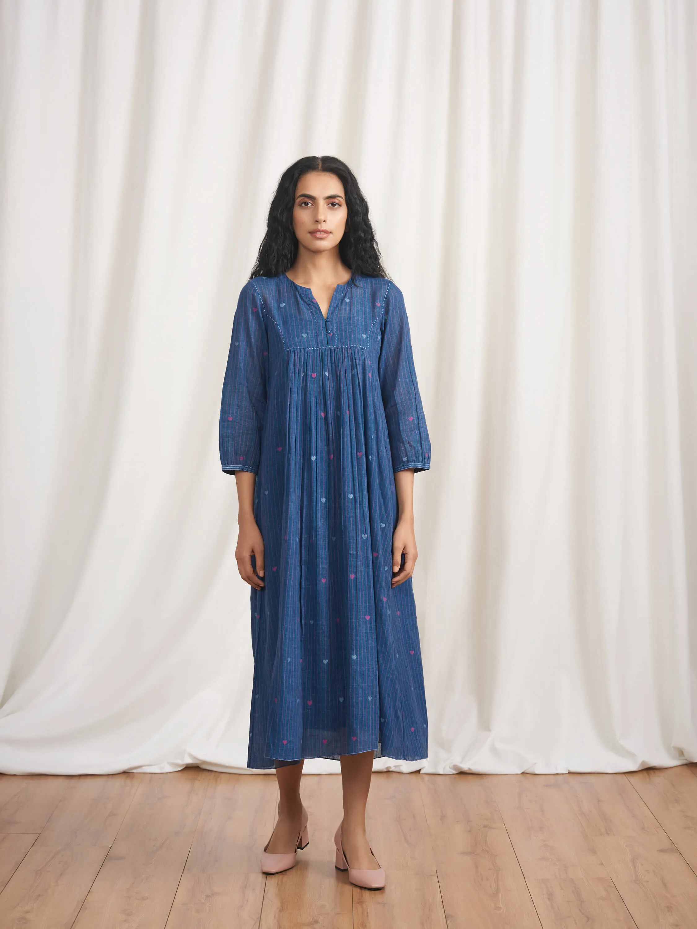 Indigo Skies Gathered Dress