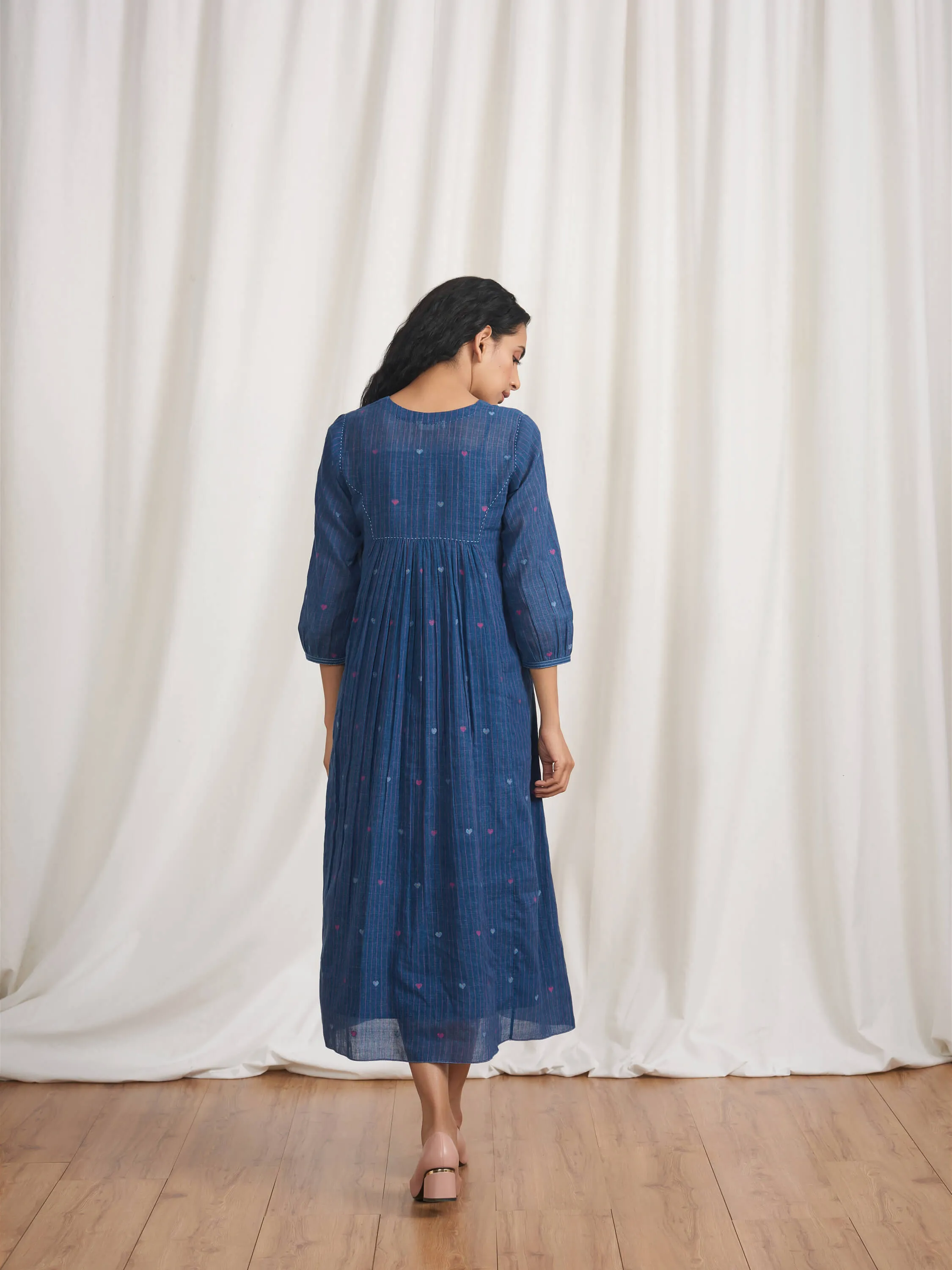 Indigo Skies Gathered Dress