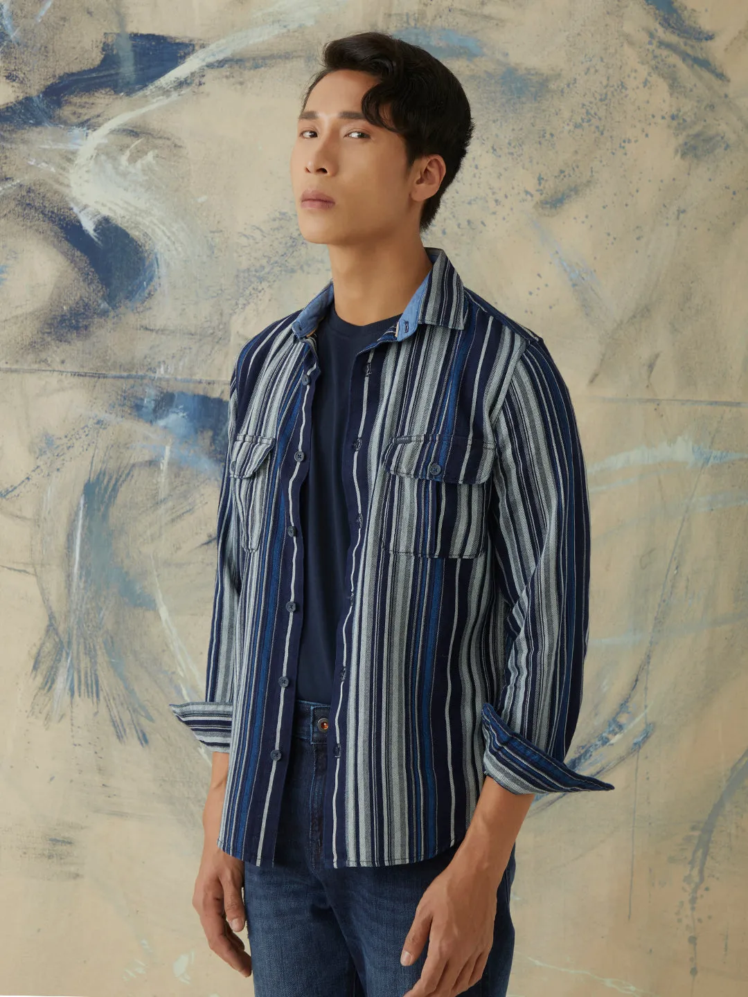 Indigo Striped Shirt