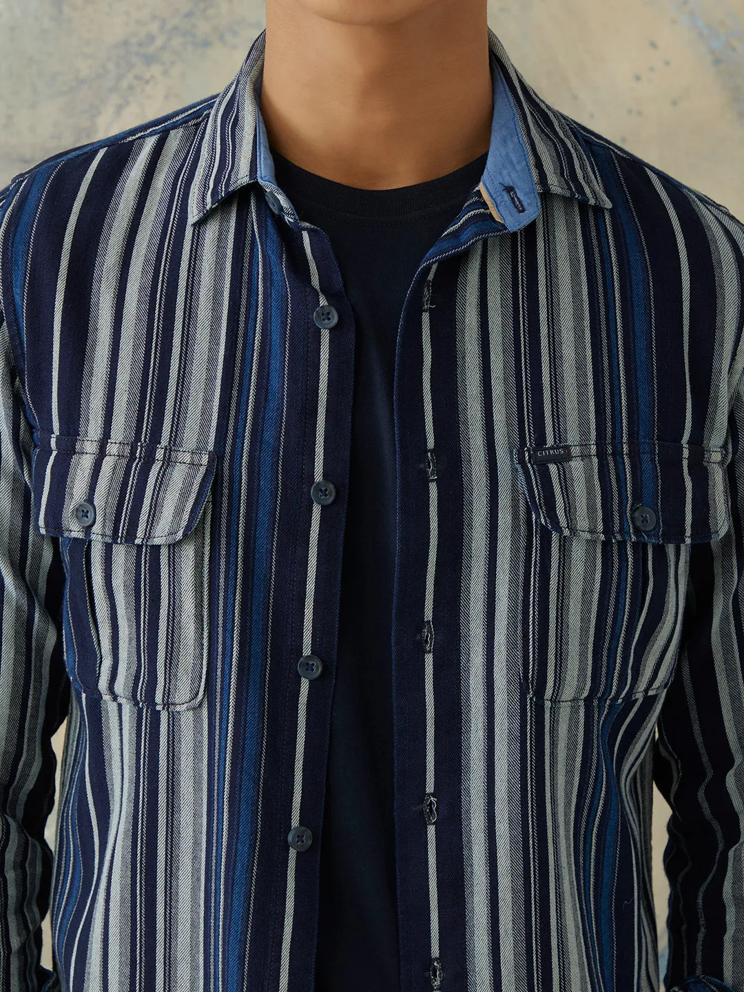 Indigo Striped Shirt