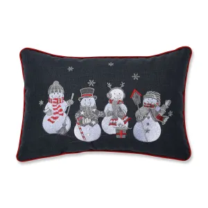 Indoor Christmas Frosty and Friends Rectangular Throw Pillow