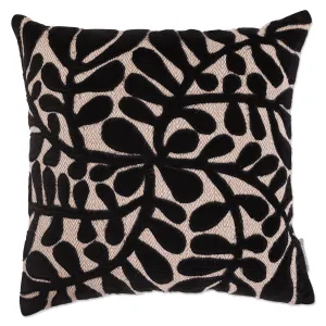 Indoor Falling Leaves Black 18-inch Throw Pillow