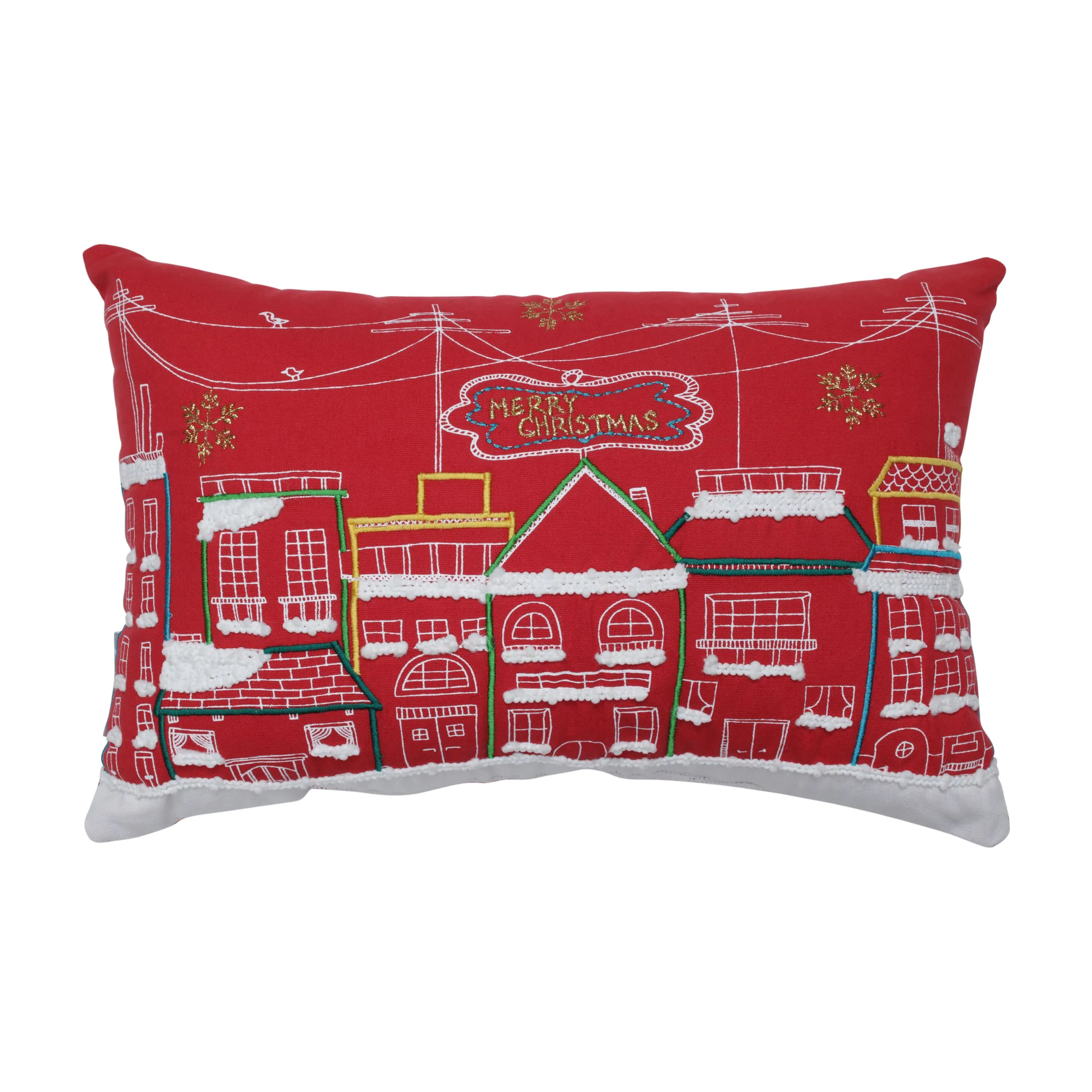 Indoor Skyline Christmas Lumbar Pillow Rectangular Throw Pillow