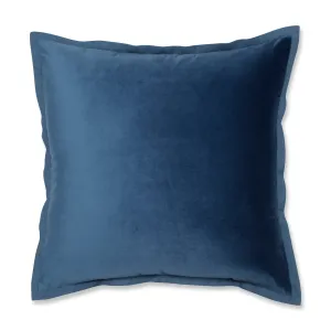 Indoor Velvet Flange Azure Blue 18-Inch Throw Pillow