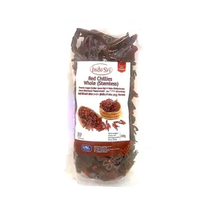 Indu Sri Red Chillies Whole | Stemless | Medium, 200g