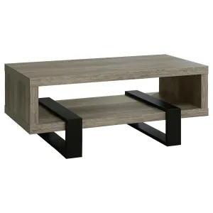 Industrial Grey Driftwood Open Coffee Table