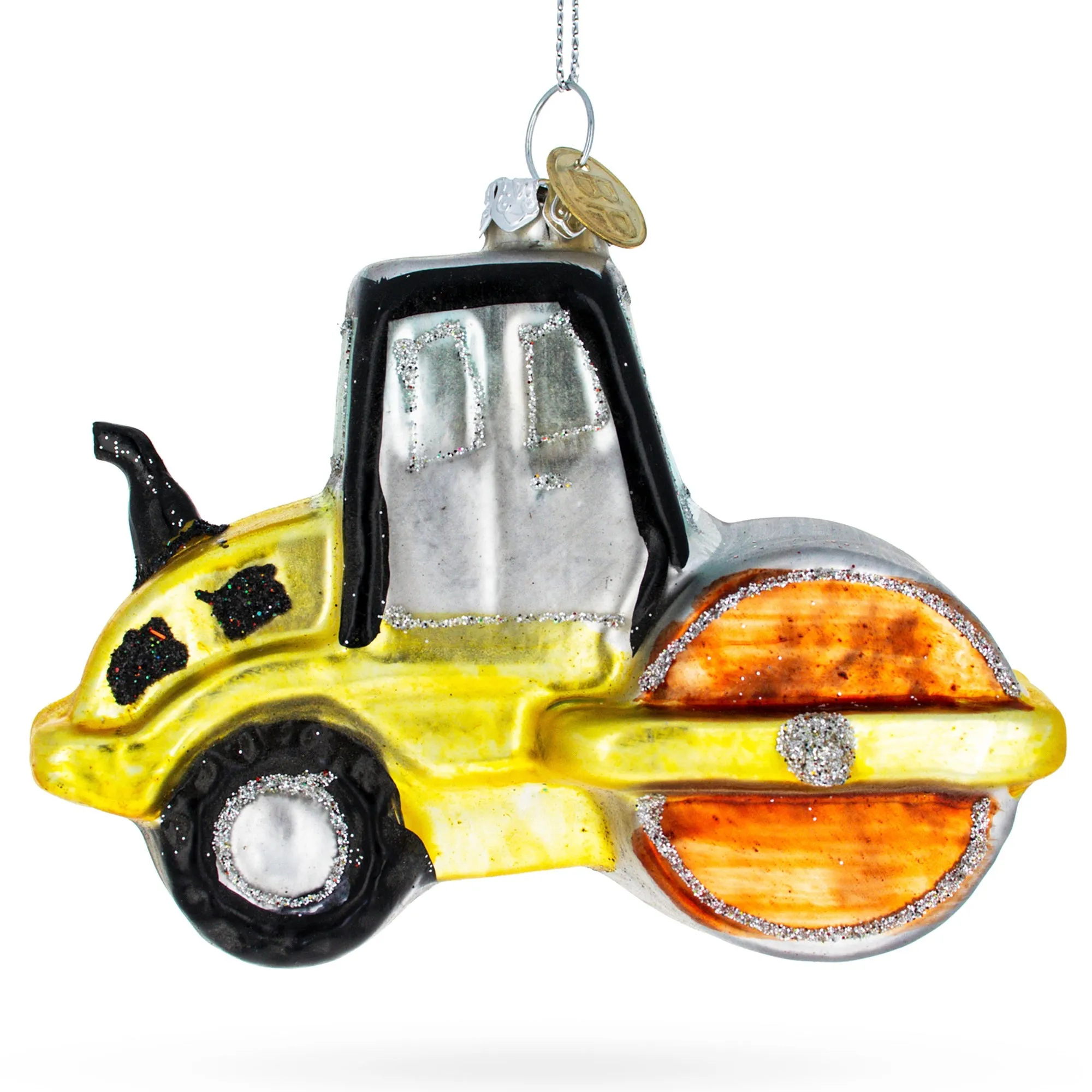 Industrial Road Roller - Blown Glass Christmas Ornament