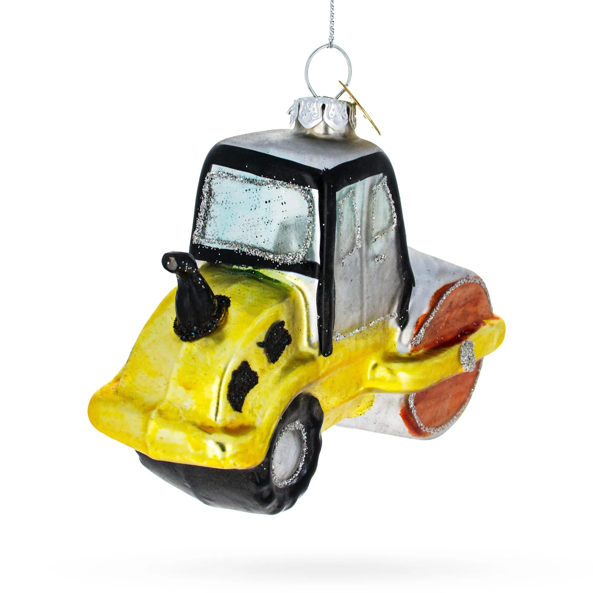 Industrial Road Roller - Blown Glass Christmas Ornament