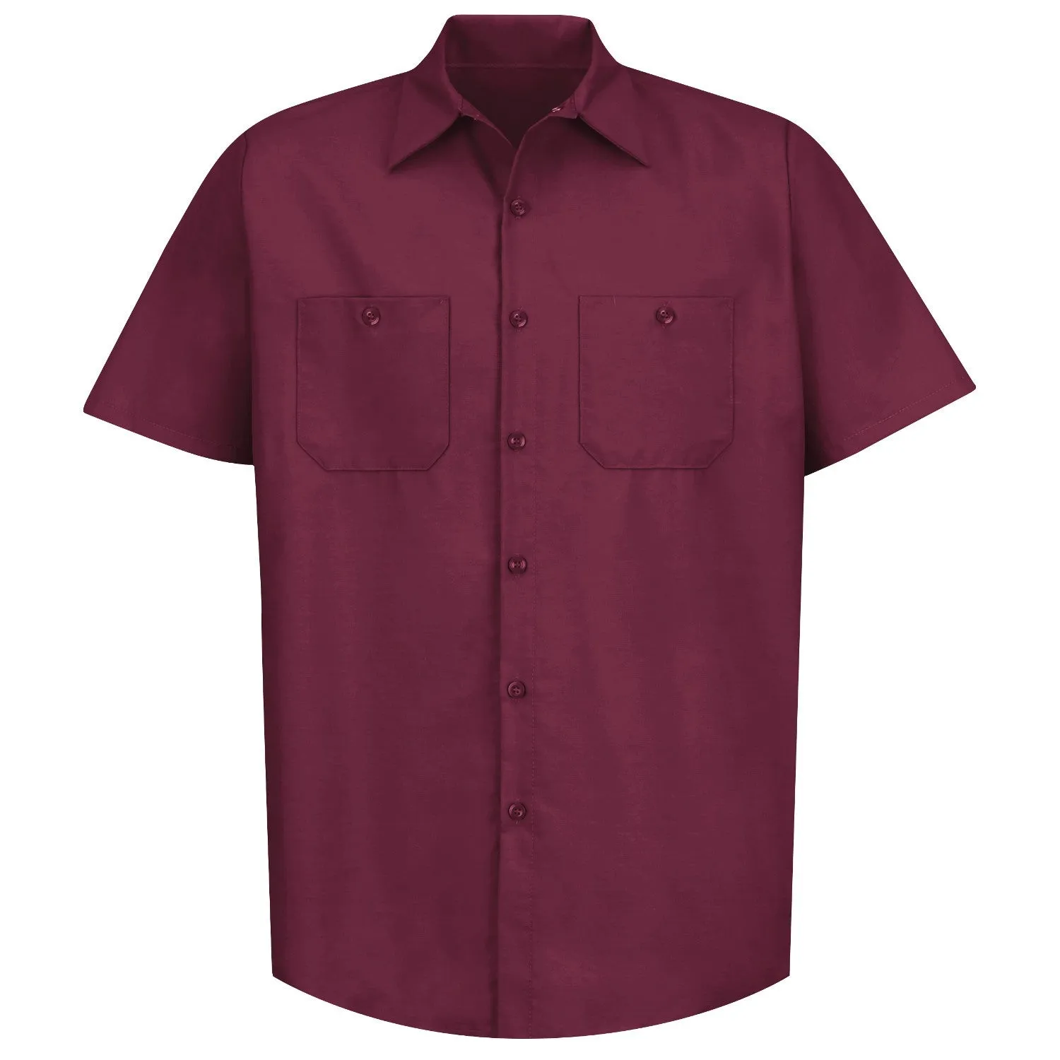 Industrial Work Shirt Short Sleeve - Burgundy