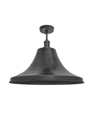 Industville Brooklyn Vintage Giant Bell Metal Flush Mount Ceiling Light