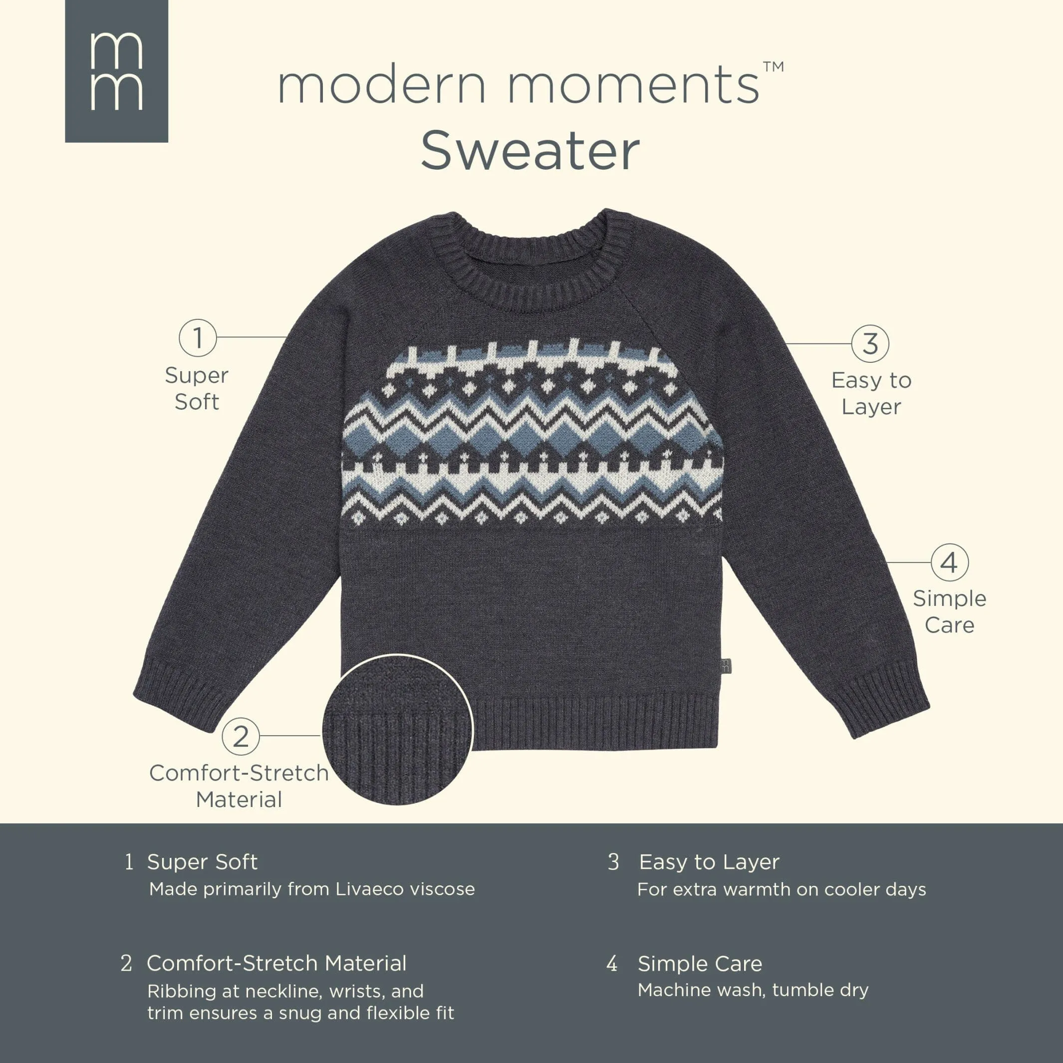 Infant & Toddler Boys Dark Grey Heather Fair Isle Sweater