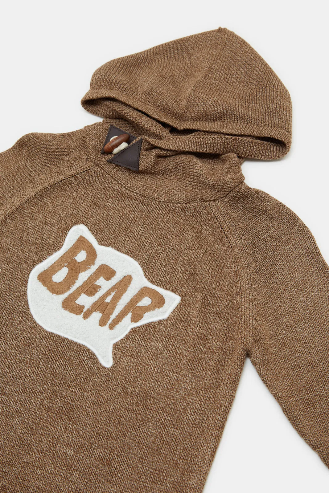 Infant Boys Beige Hooded Pullover