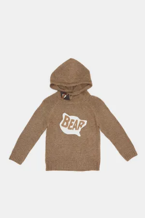 Infant Boys Beige Hooded Pullover