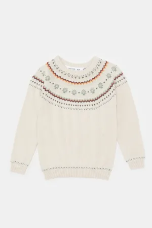 Infant Boys Ecru Knitted Pullover