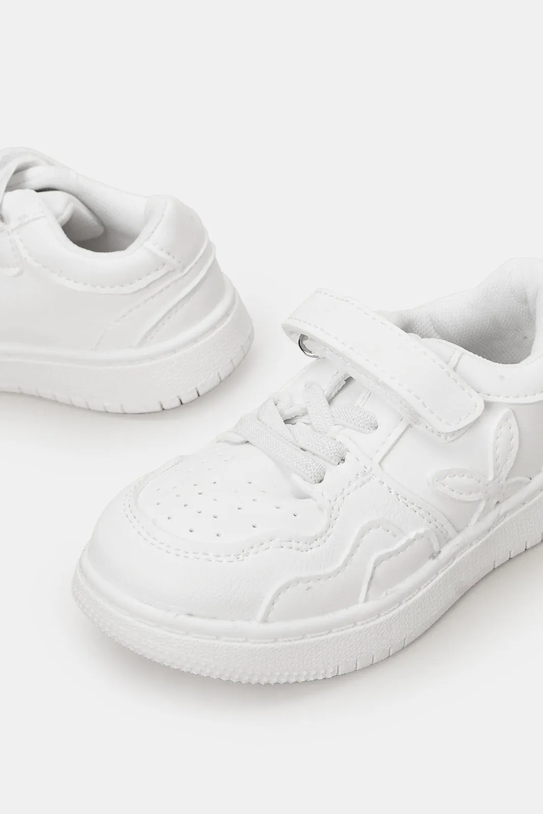 Infant Boys White Velcro Strap Sneakers