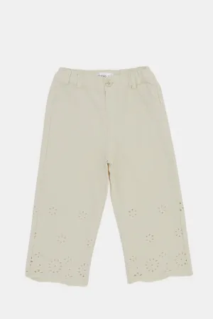 Infant Girls Ivory Wide Leg Trouser