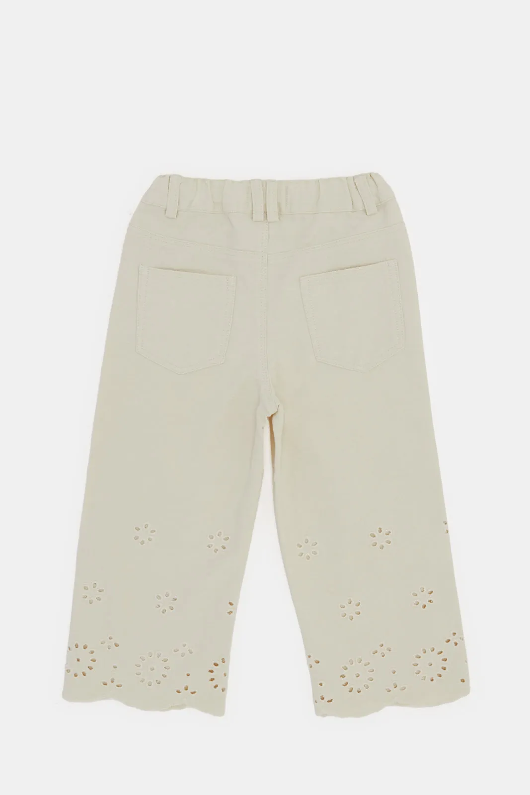 Infant Girls Ivory Wide Leg Trouser