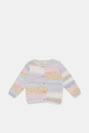 Infant Girls Multicolor Buttoned Cardigan