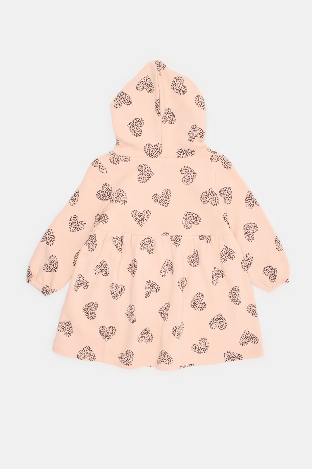 Infant Girls Pink Hooded Sweat Dress