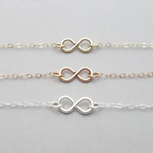 Infinity Necklace in Sterling Rose and Yellow Gold