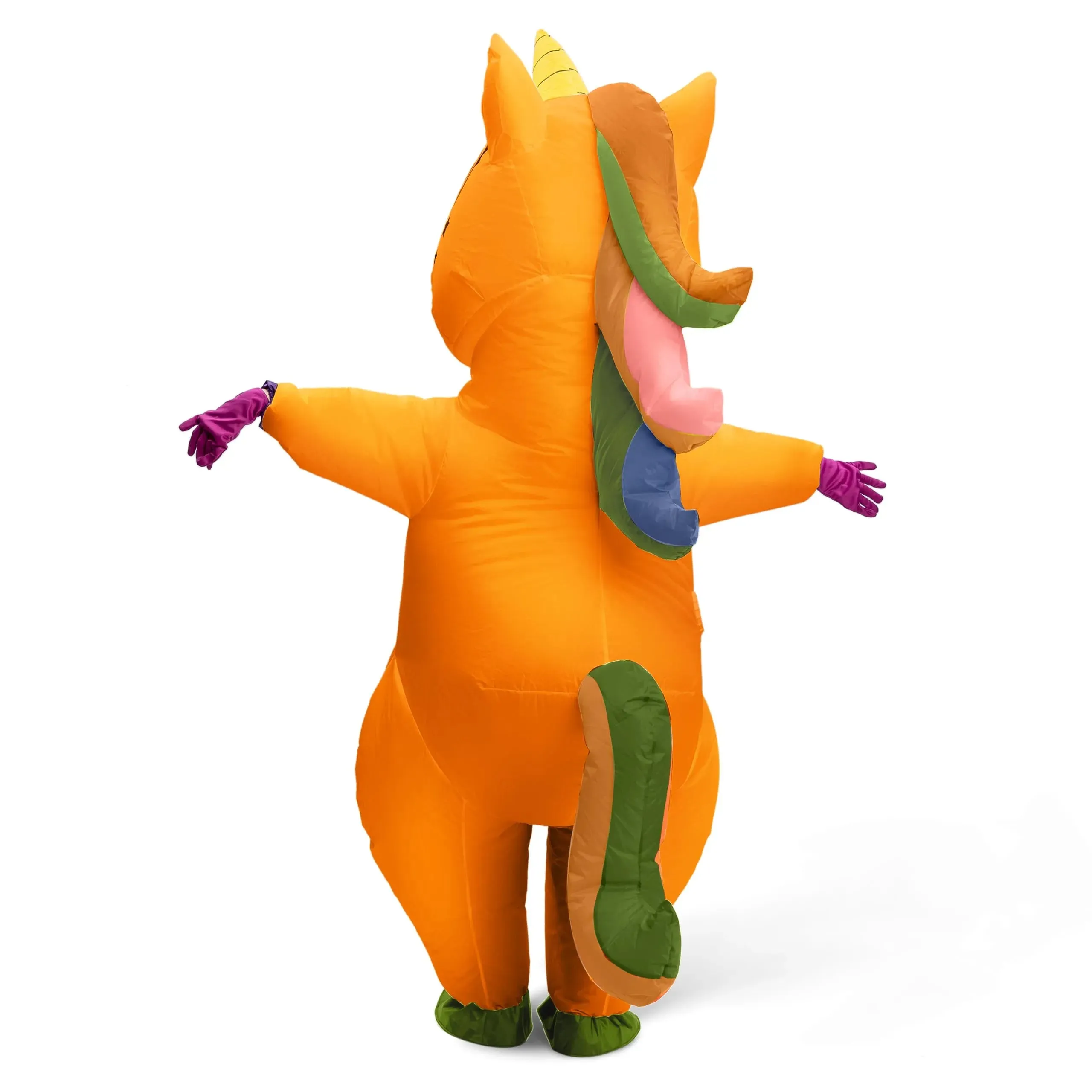 Inflatable Full Body Orange Unicorn Air Blow Up Halloween Costumes