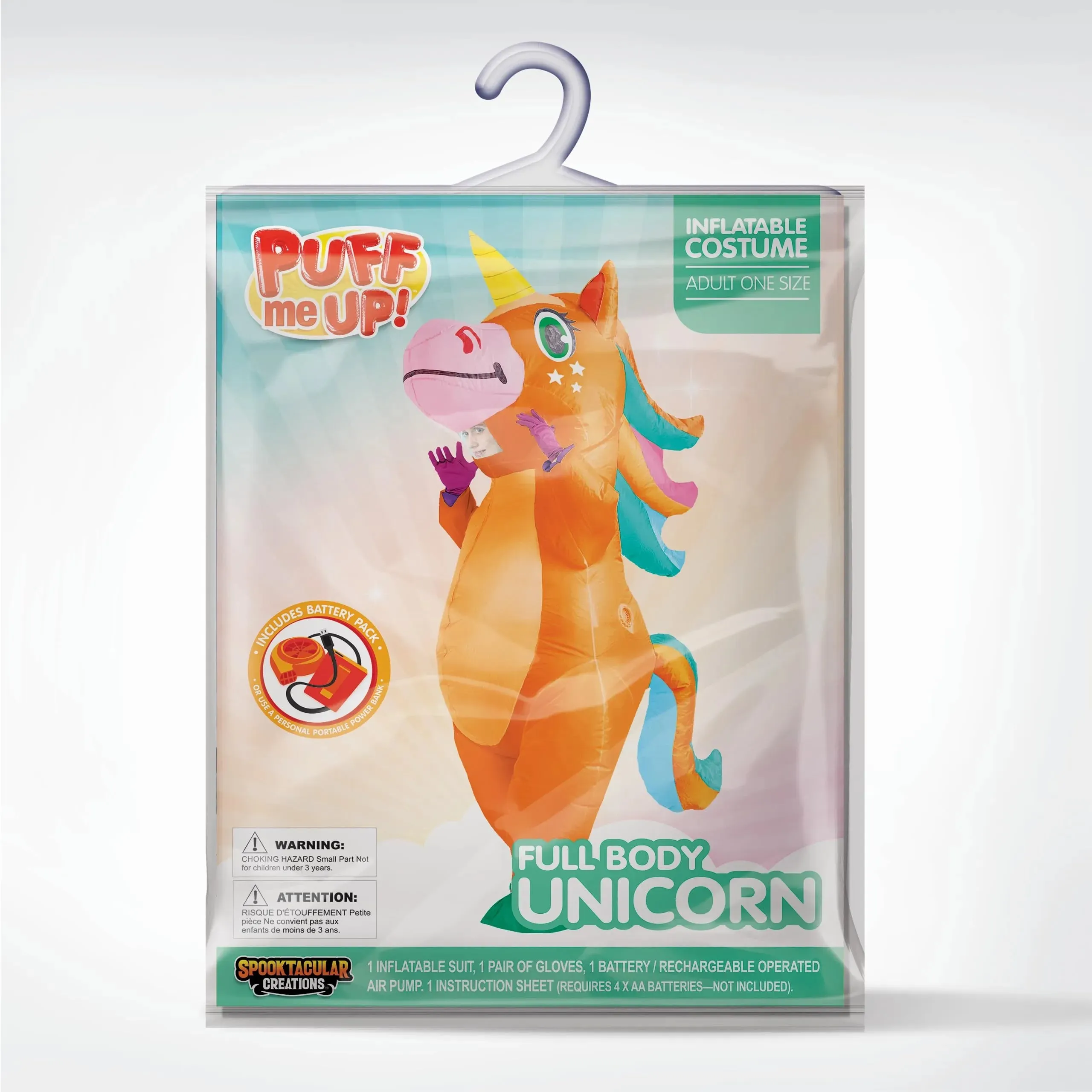 Inflatable Full Body Orange Unicorn Air Blow Up Halloween Costumes