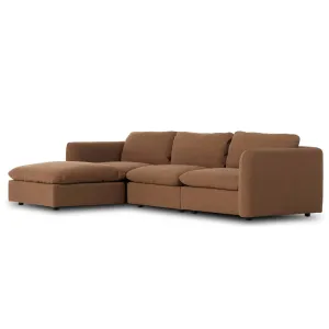 Ingel 3 Piece Sectional w/Ottoman, Antwerp Cafe