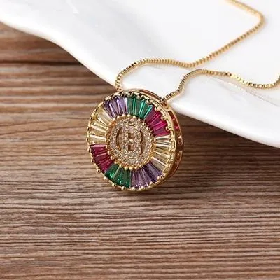 Initial Letter Colourful Women's Pendant Necklaces