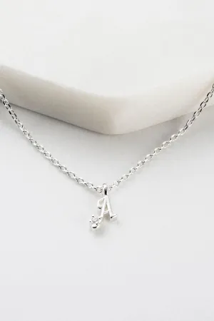 Initial Necklace - Silver A