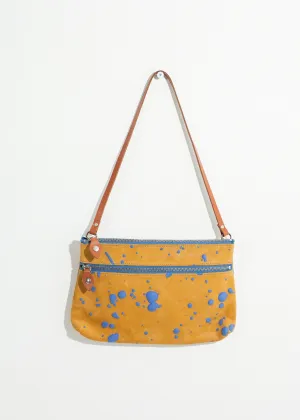 Ink Splatter Shoulder Bag in Mustard/Blue