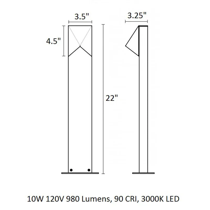 Inside-Out® Triform Compact 1-Light LED Bollard