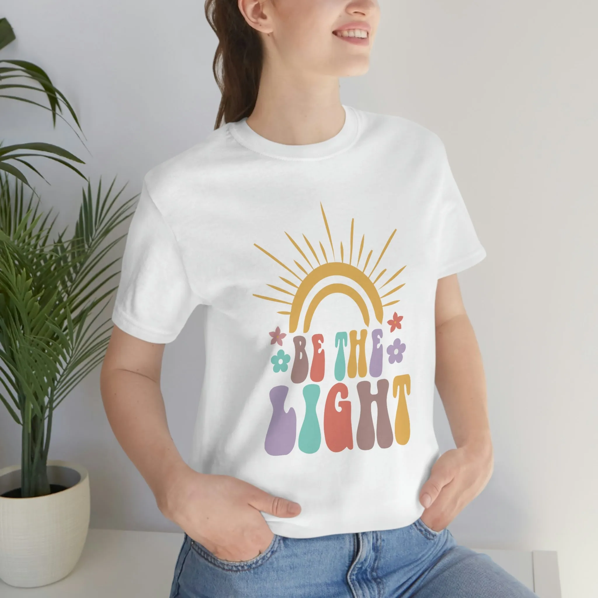 Inspirational Shirt Be The Light Bella Canvas 3001 Unisex Jersey Short Sleeve Tee