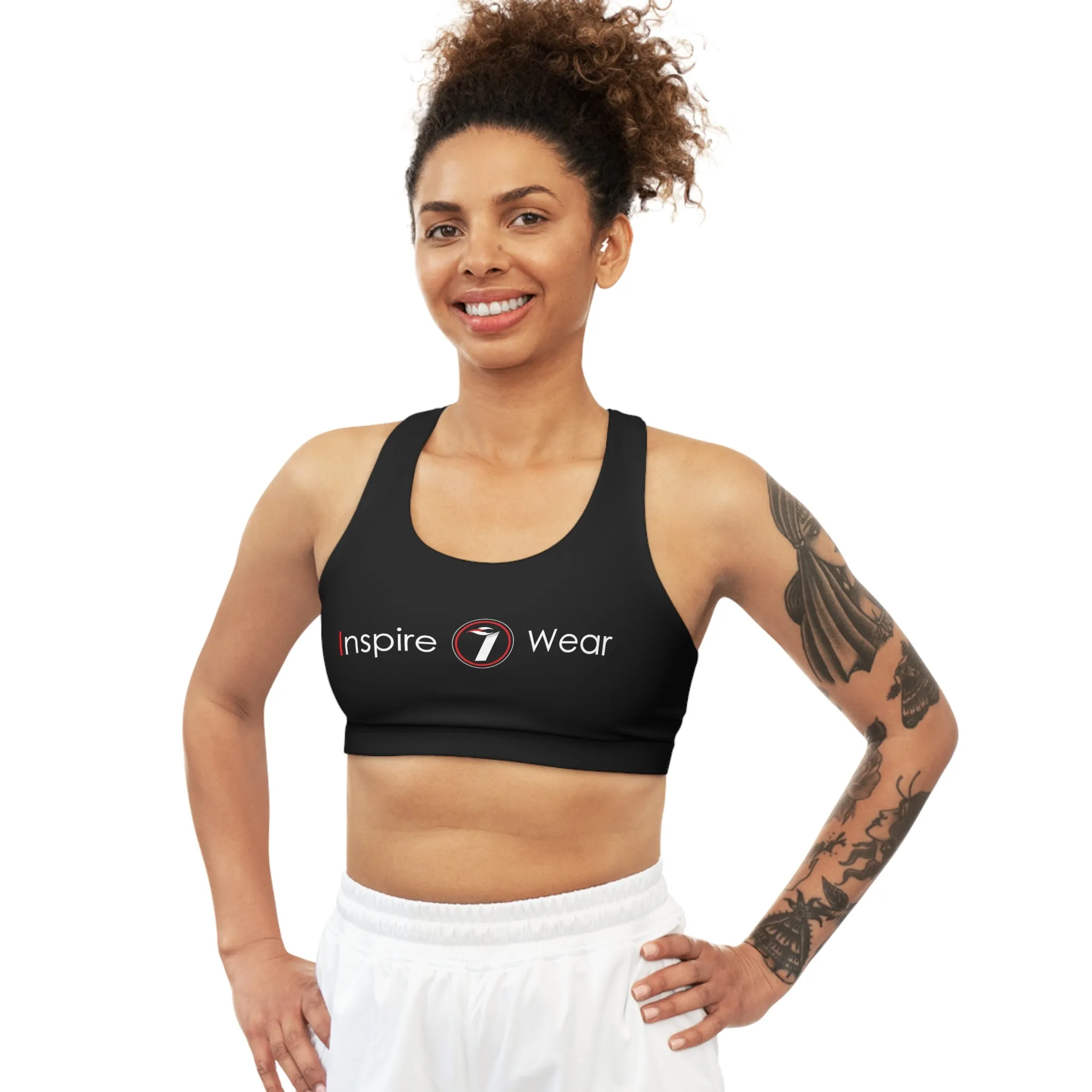 Inspire Wear Seamless Sports Bra (AOP) (Black)