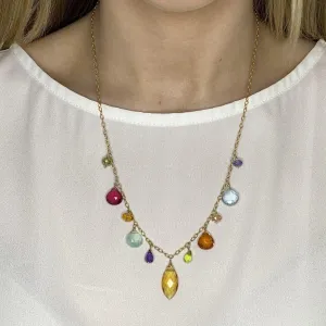 Instant Classic New Zina Colorful Marquee Gemstone Necklace