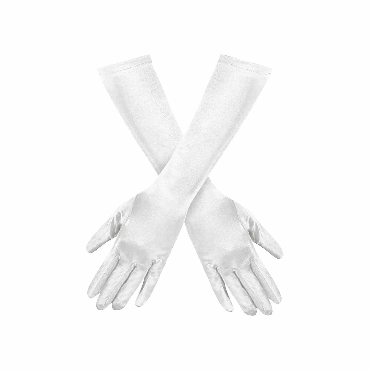 Instant Shipping! 15in Long Satin Gloves