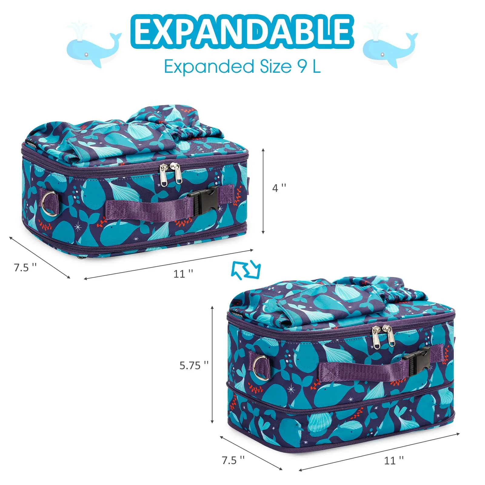 Insulated Kids Expandable Lunch Tote Bag - WF7048