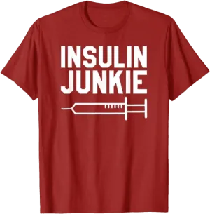 Insulin Junkie Diabetic T-Shirt - Humorous & Supportive, Black