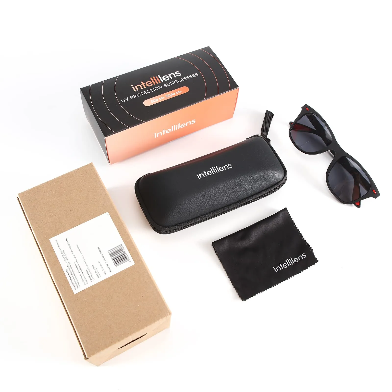 Intellilens | Branded Latest and Stylish Sunglasses | 100% UV Protected | Light Weight, Durable, Premium Looks | Men & Women | Black Lenses | Wayfarer | Medium