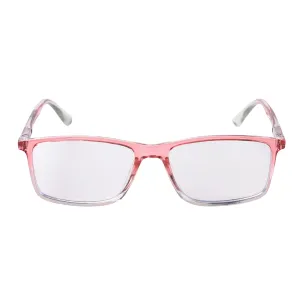 Intellilens Clear Square Blue Cut Computer Glasses for Eye Protection | Unisex, UV ProtectionZero Power, Anti Glare & Blue Light Filter Glasse (Pink)