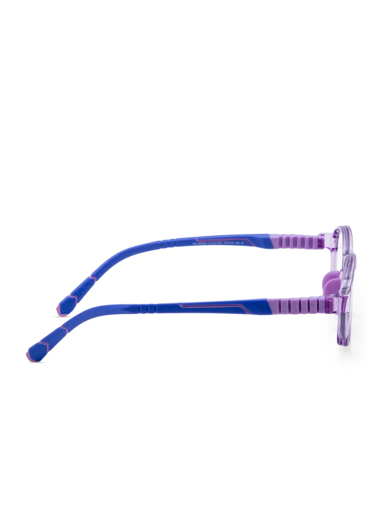 Intellilens Oval Kids Computer Glasses for Eye Protection with Lens Cleaner Solution for Spectacles| Zero Power, Anti Glare & Blue Light Filter Glasses | (Purple) (47-15-130)